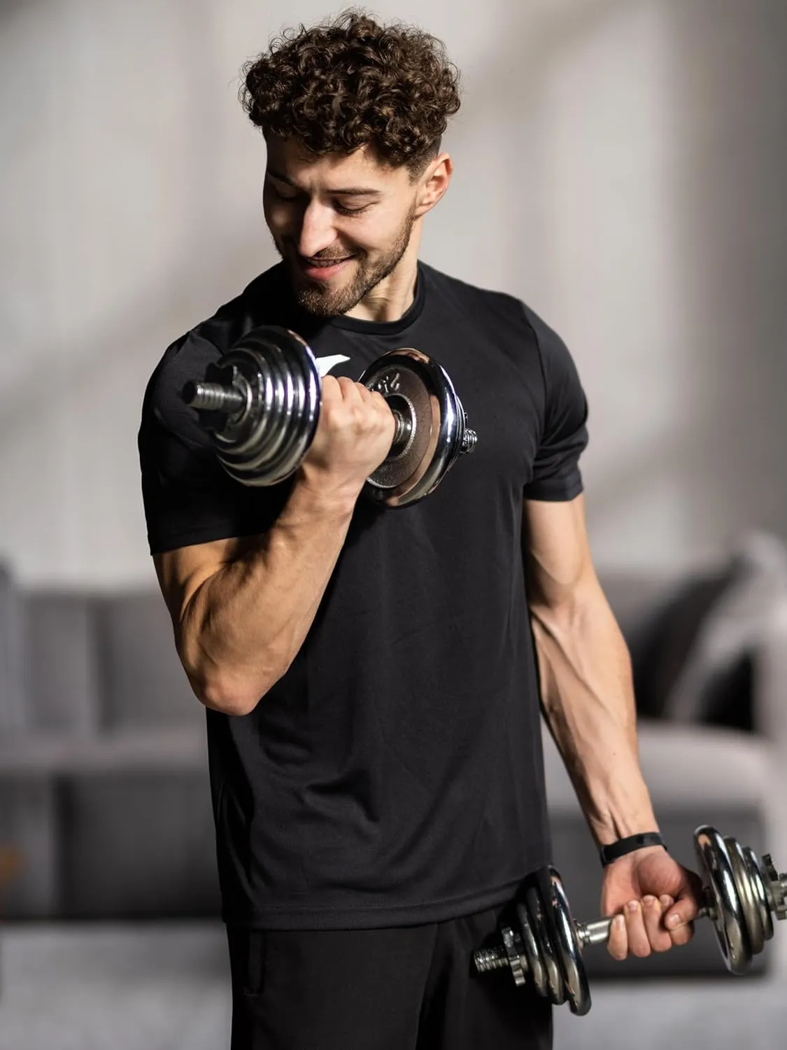 5 Pack Men's Dry Fit Moisture Wicking Performance Tshirts Mesh Quick Dry Active Athletic Crew Tees Short Sleeve