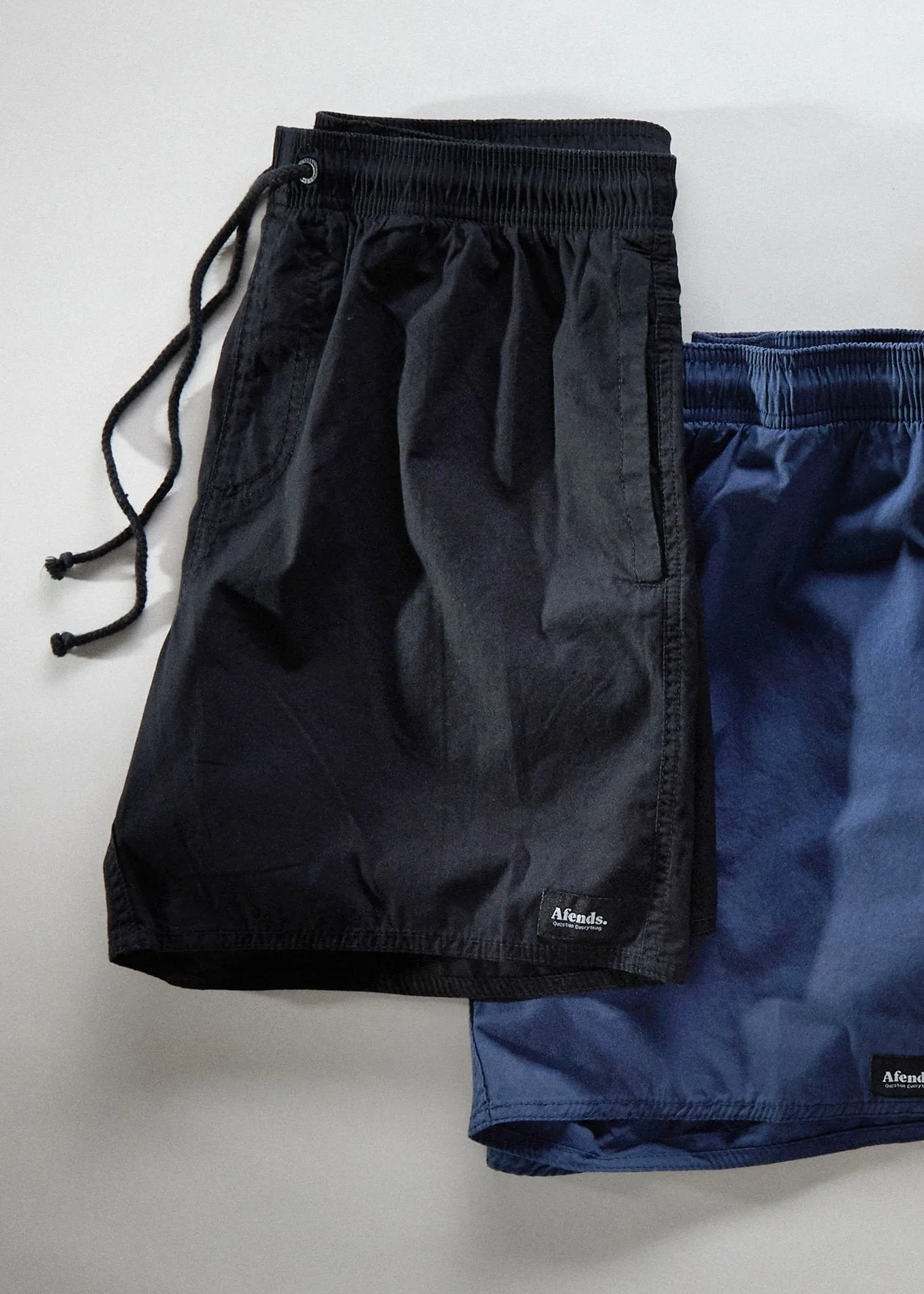 Afends Mens Baywatch Basics - Elastic Waist Boardshort - Black