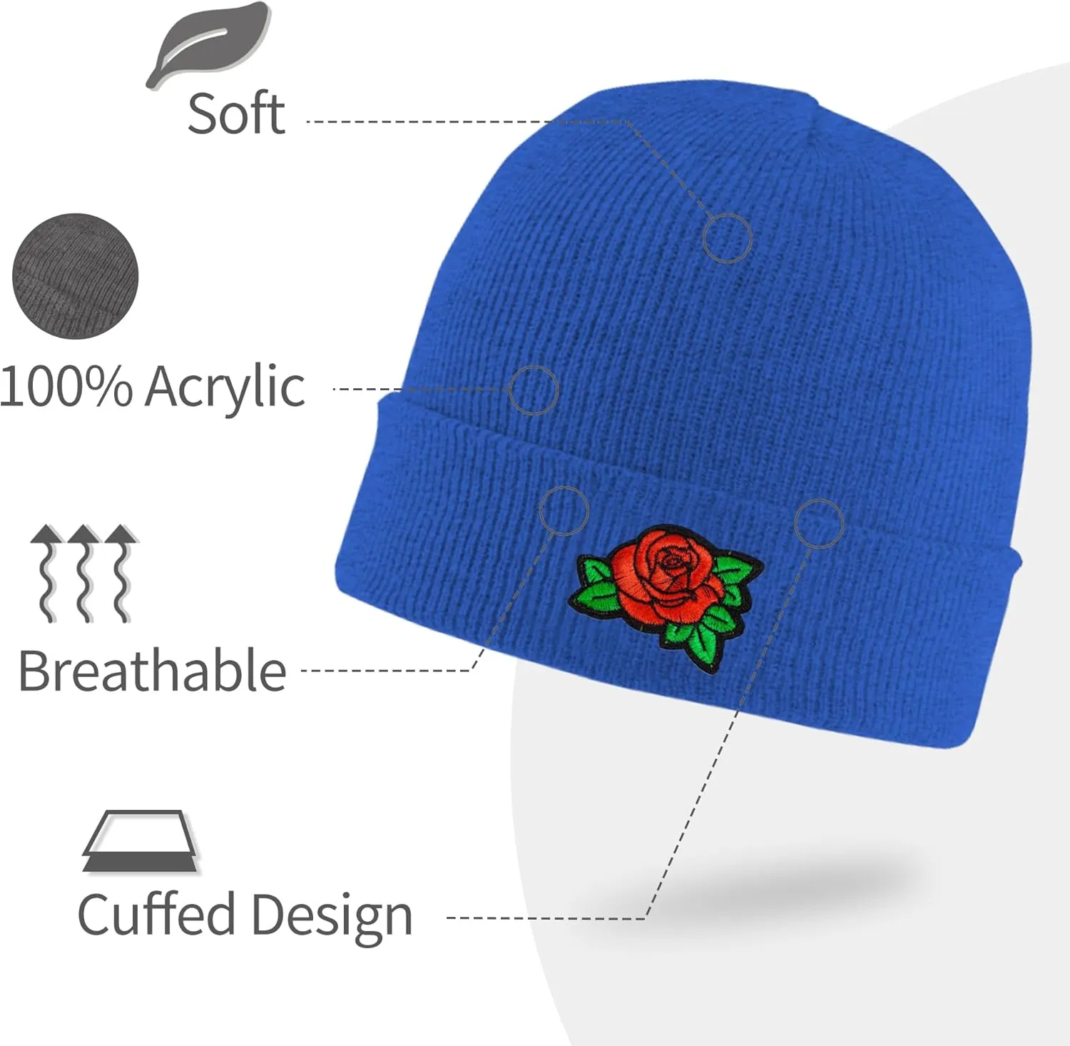 Beanie for Men Women Black Beanie Hat Soft Winter Cuffed Beanies Skull Caps Knit Hats