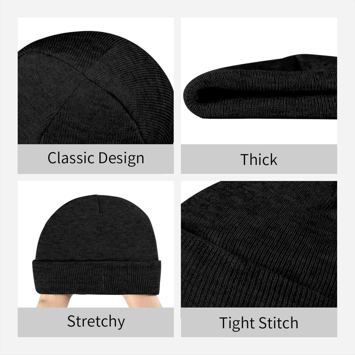Beanie for Men Women Slouchy Beanie Hats Winter Knit Caps Unisex Work Daily Headwear Cuffed Plain Skull Hat Cap