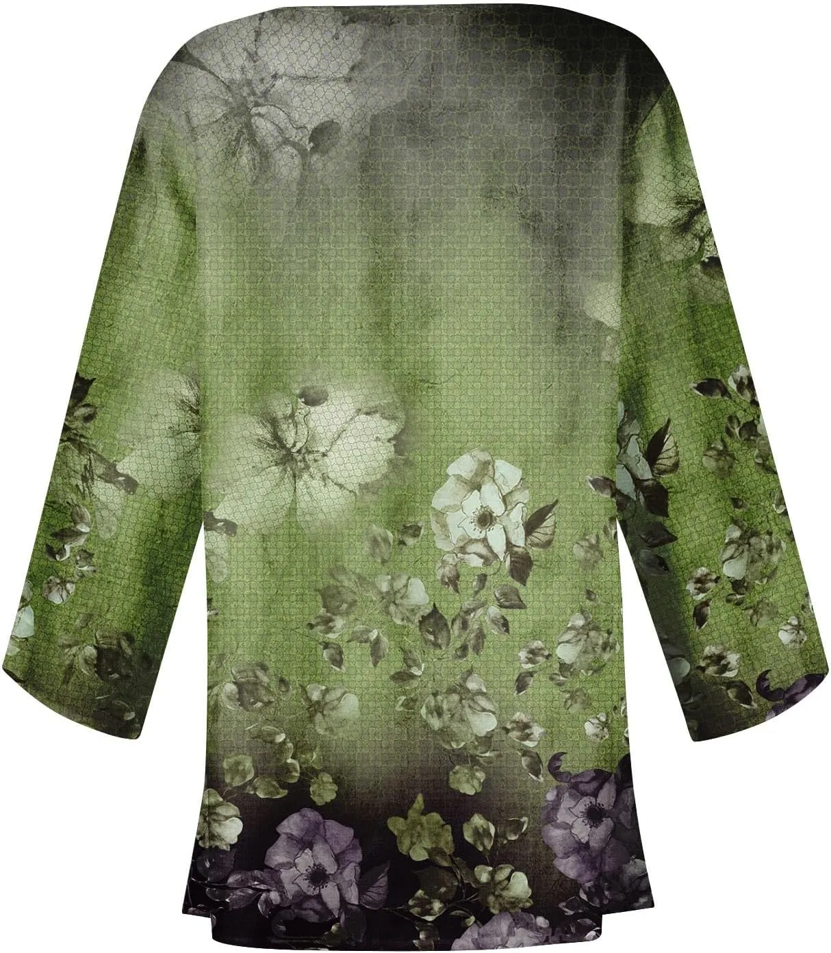 Cardigan Sweater for Womens Retro Print 3/4 Sleeve Blouse Tops Coat Casual Duster Cardigans Lightweight Jackets