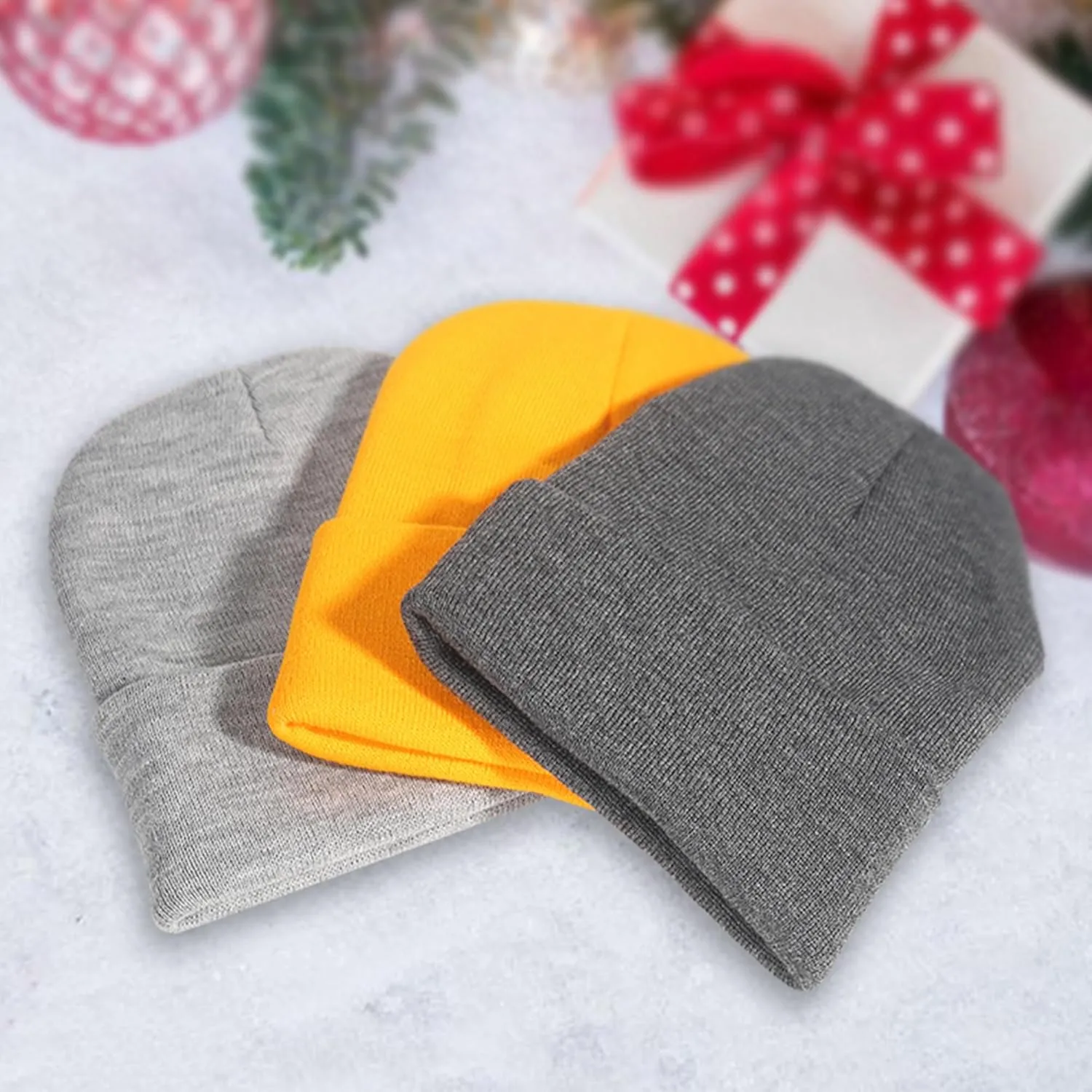 Gelante Men Women Warm Knit Cuffed Plain Beanie Hat Skull Cap.