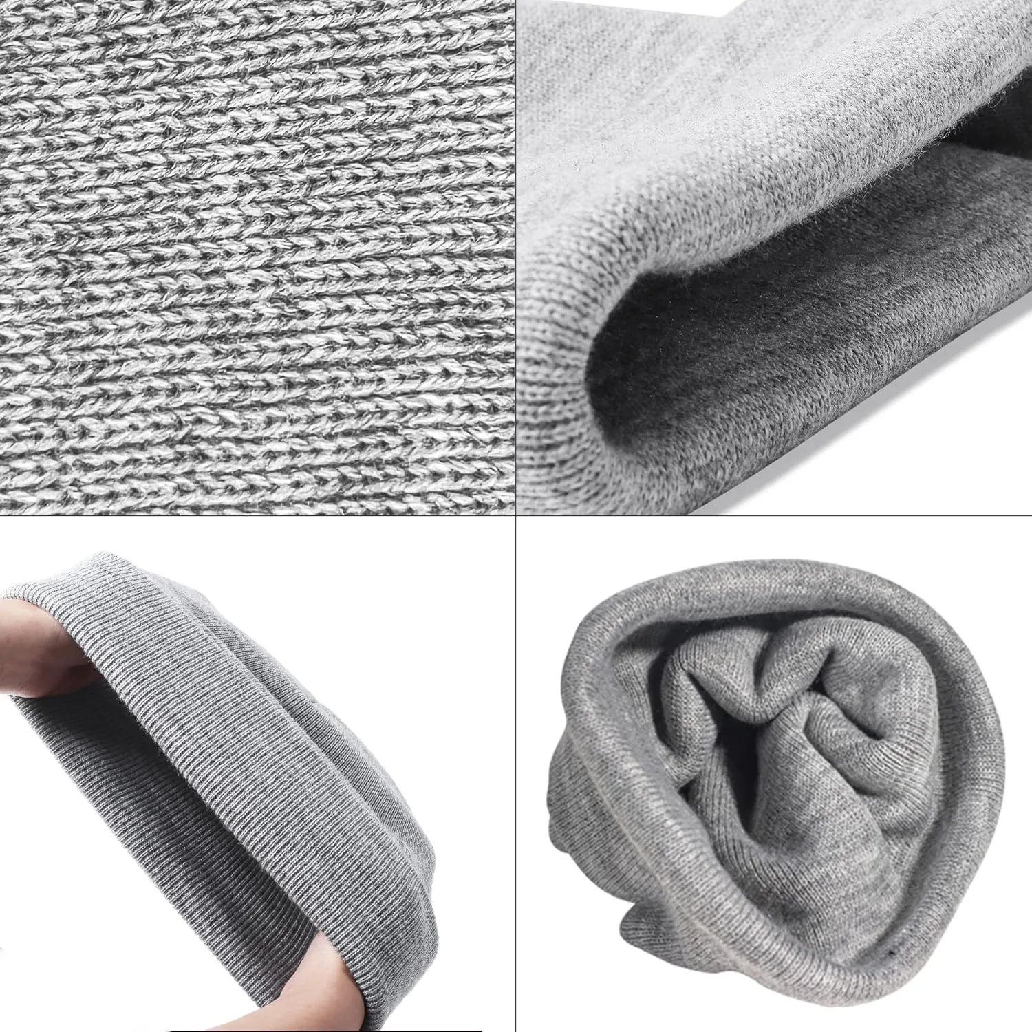 Gelante Men Women Warm Knit Cuffed Plain Beanie Hat Skull Cap.