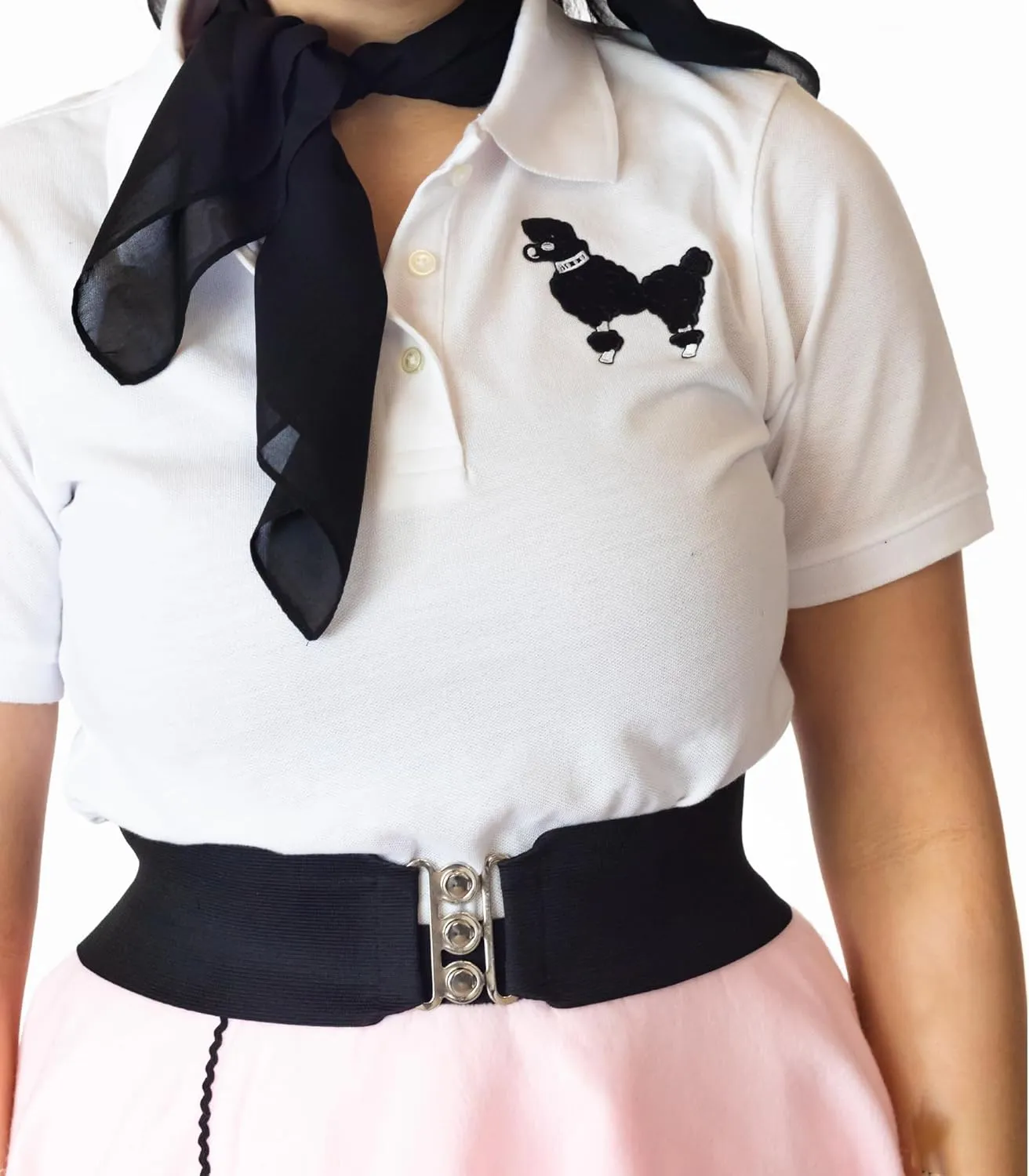 Hip Hop 50's Shop 50s Adult Poodle Skirt Costume Shirt Top with Applique for Women