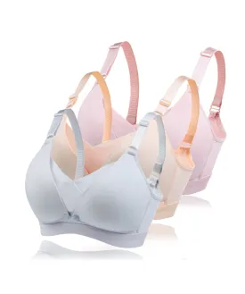 iLoveSIA Front Closure Nursing Bra Breast Feeding Bra Women Bra 3PACK