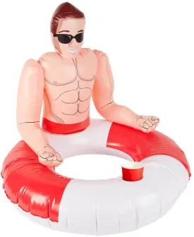 Inflatable Lifeguard Hunk Swim Ring 88cm/35in