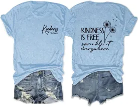 Inspirational Teacher Shirts Women Teacher Kindness Positive Message Tshirt Dandelion Graphic Summer Tee Tops