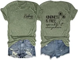 Inspirational Teacher Shirts Women Teacher Kindness Positive Message Tshirt Dandelion Graphic Summer Tee Tops