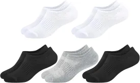 LO SHOKIM No Show Cotton Socks for Girls and Boys - Low Cut, Breathable, Non-Slip Short Socks for Kids - 5/10 Pairs