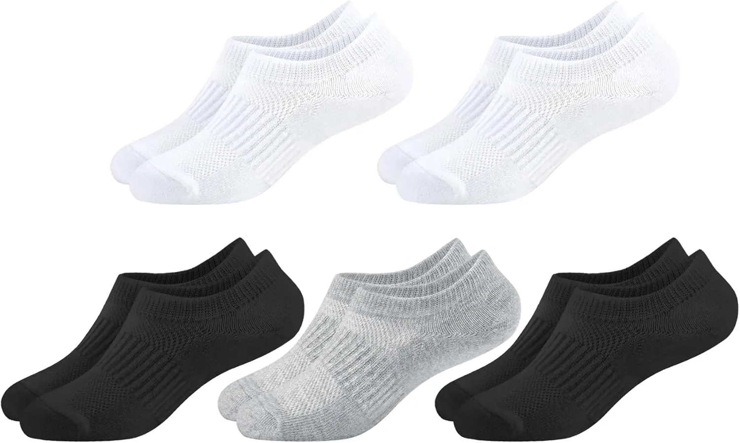 LO SHOKIM No Show Cotton Socks for Girls and Boys - Low Cut, Breathable, Non-Slip Short Socks for Kids - 5/10 Pairs