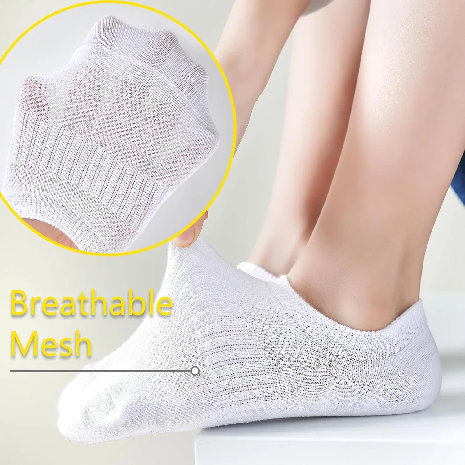 LO SHOKIM No Show Cotton Socks for Girls and Boys - Low Cut, Breathable, Non-Slip Short Socks for Kids - 5/10 Pairs