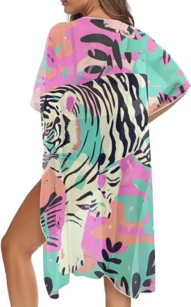 Long Swimsuit Coverup for Women Seaside Summer Vacation Swim Cover Up for Women Hawaiian komono cardigan Cover Ups