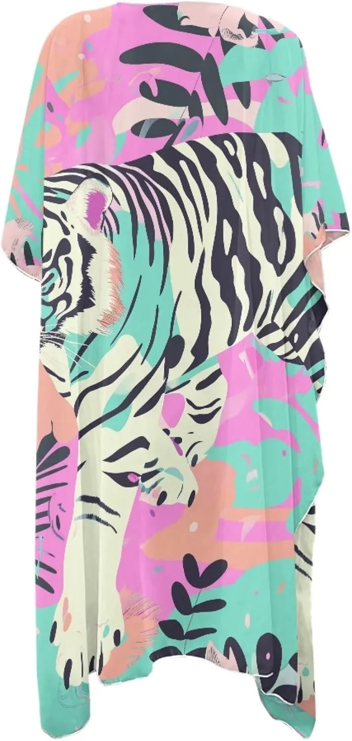 Long Swimsuit Coverup for Women Seaside Summer Vacation Swim Cover Up for Women Hawaiian komono cardigan Cover Ups