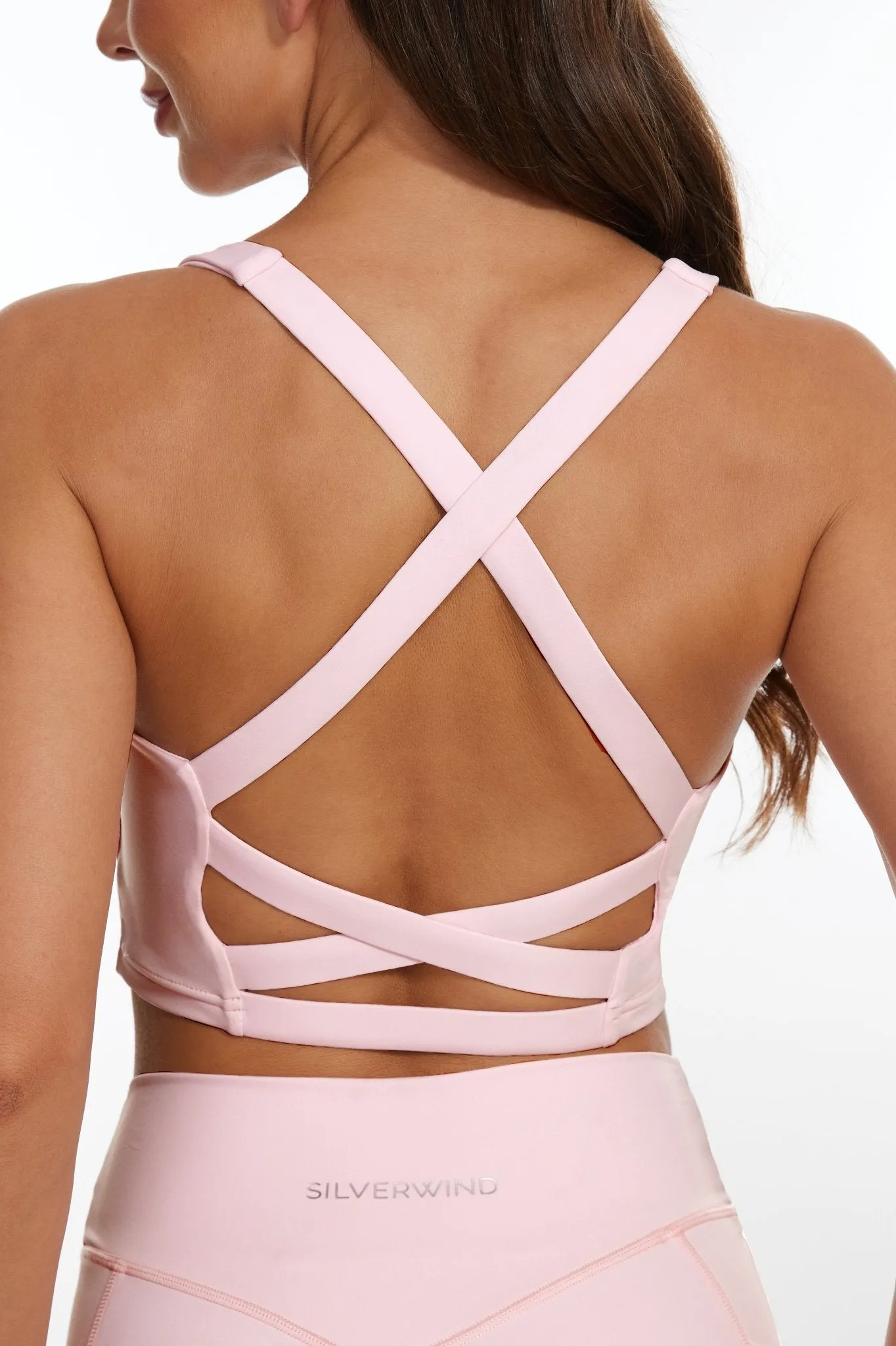 LuxeCool Ruched Bust Tank Bra - Crystal Pink