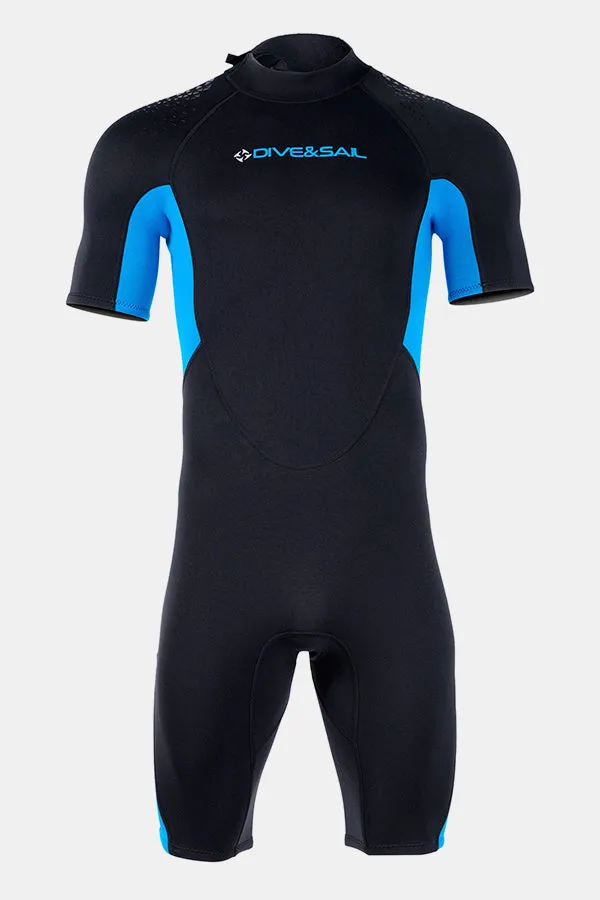 Men's 1.5MM Short Sleeve Blue Cold-Proof and Warm Wetsuit