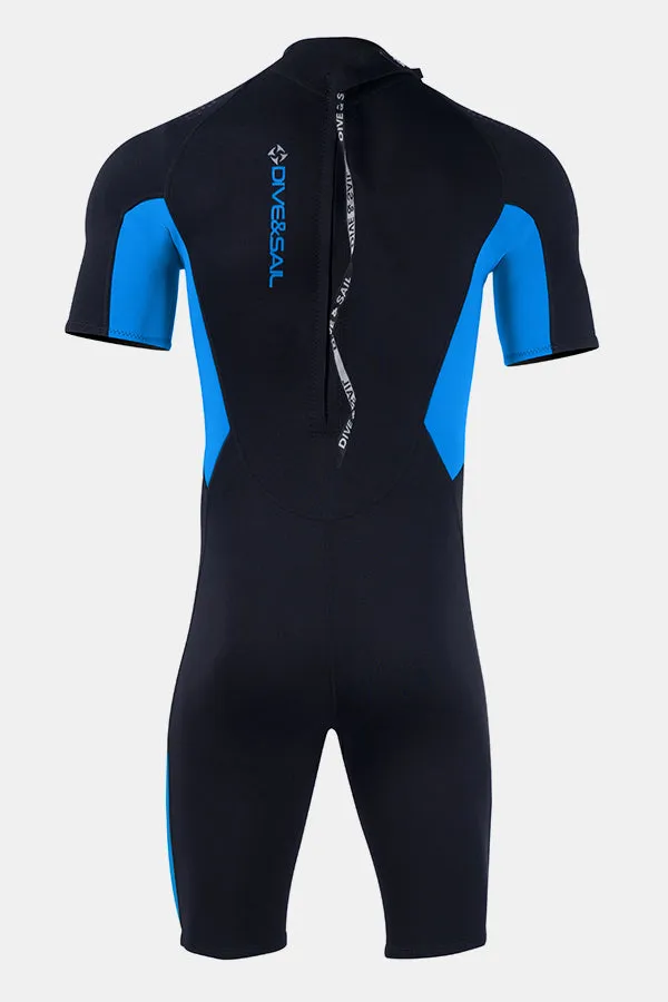 Men's 1.5MM Short Sleeve Blue Cold-Proof and Warm Wetsuit
