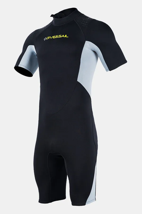 Men's 1.5MM Short Sleeve Gray Cold-Proof and Warm Wetsuit