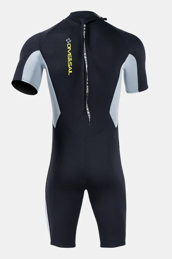 Men's 1.5MM Short Sleeve Gray Cold-Proof and Warm Wetsuit