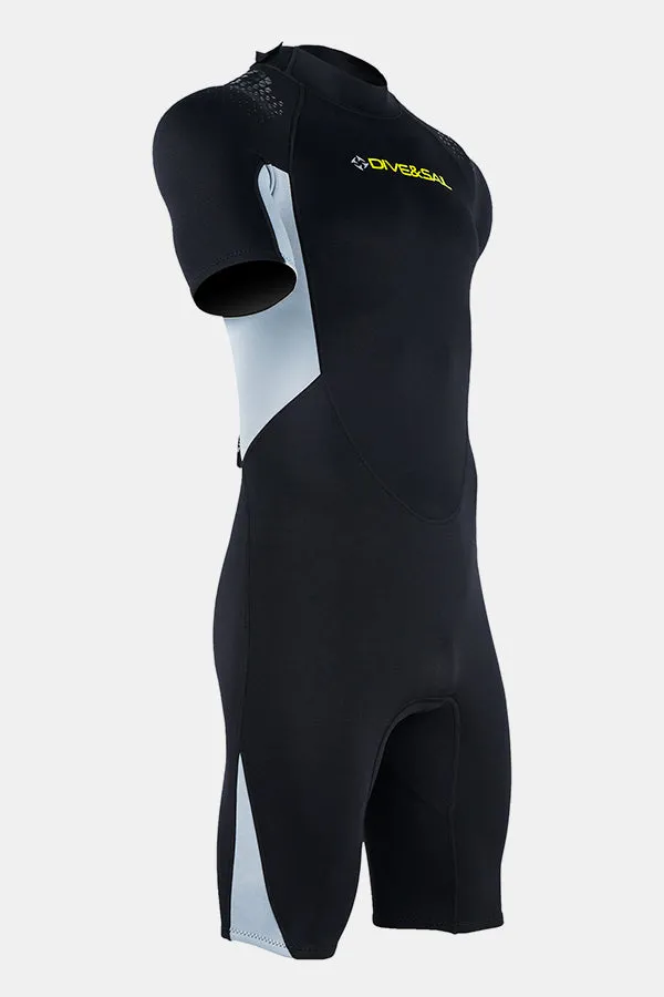 Men's 1.5MM Short Sleeve Gray Cold-Proof and Warm Wetsuit
