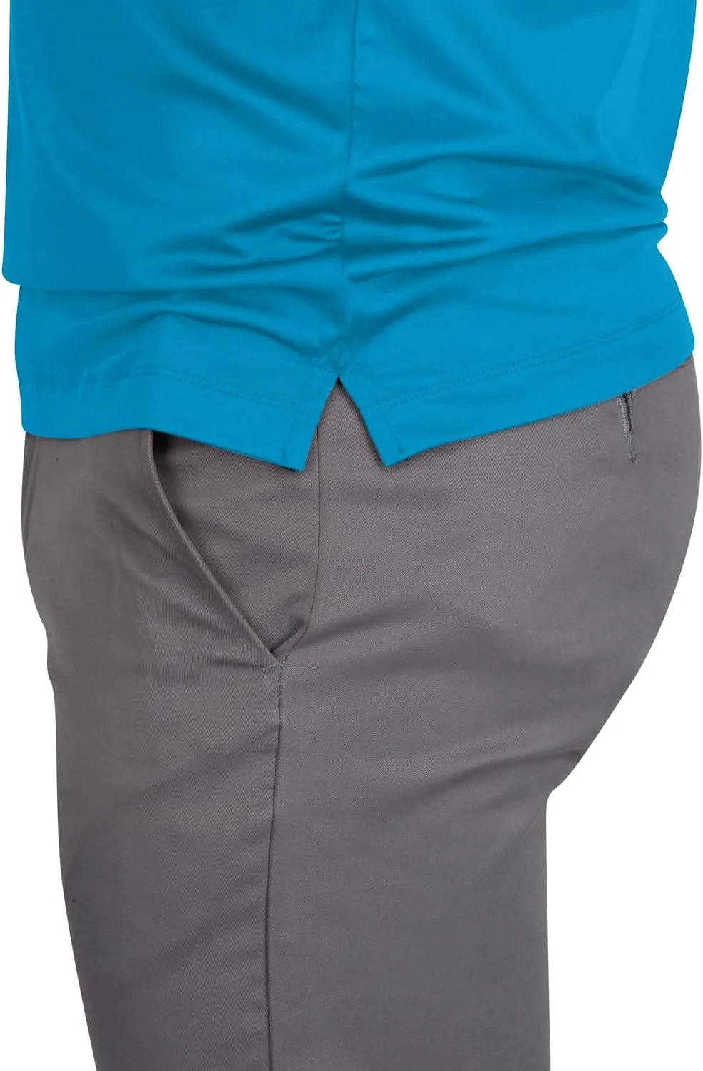 Mens Untucked Golf Polo Shirts - The Perfect Length, Quick Dry, 4-Way Stretch Fabric. Moisture Wicking, UPF 50  Protection