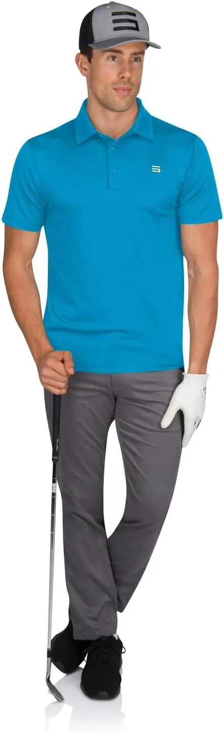 Mens Untucked Golf Polo Shirts - The Perfect Length, Quick Dry, 4-Way Stretch Fabric. Moisture Wicking, UPF 50  Protection