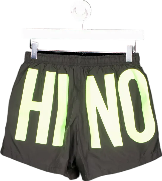Moschino Black Neon Logo Swim Shorts UK S