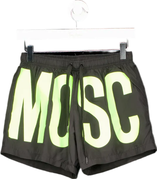 Moschino Black Neon Logo Swim Shorts UK S