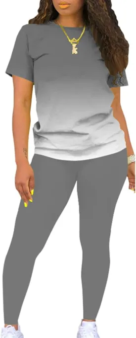 Mrskoala Women Two Piece Outfits Summer Sweatsuits Matching Jogger Sets Loungewear Tracksuit