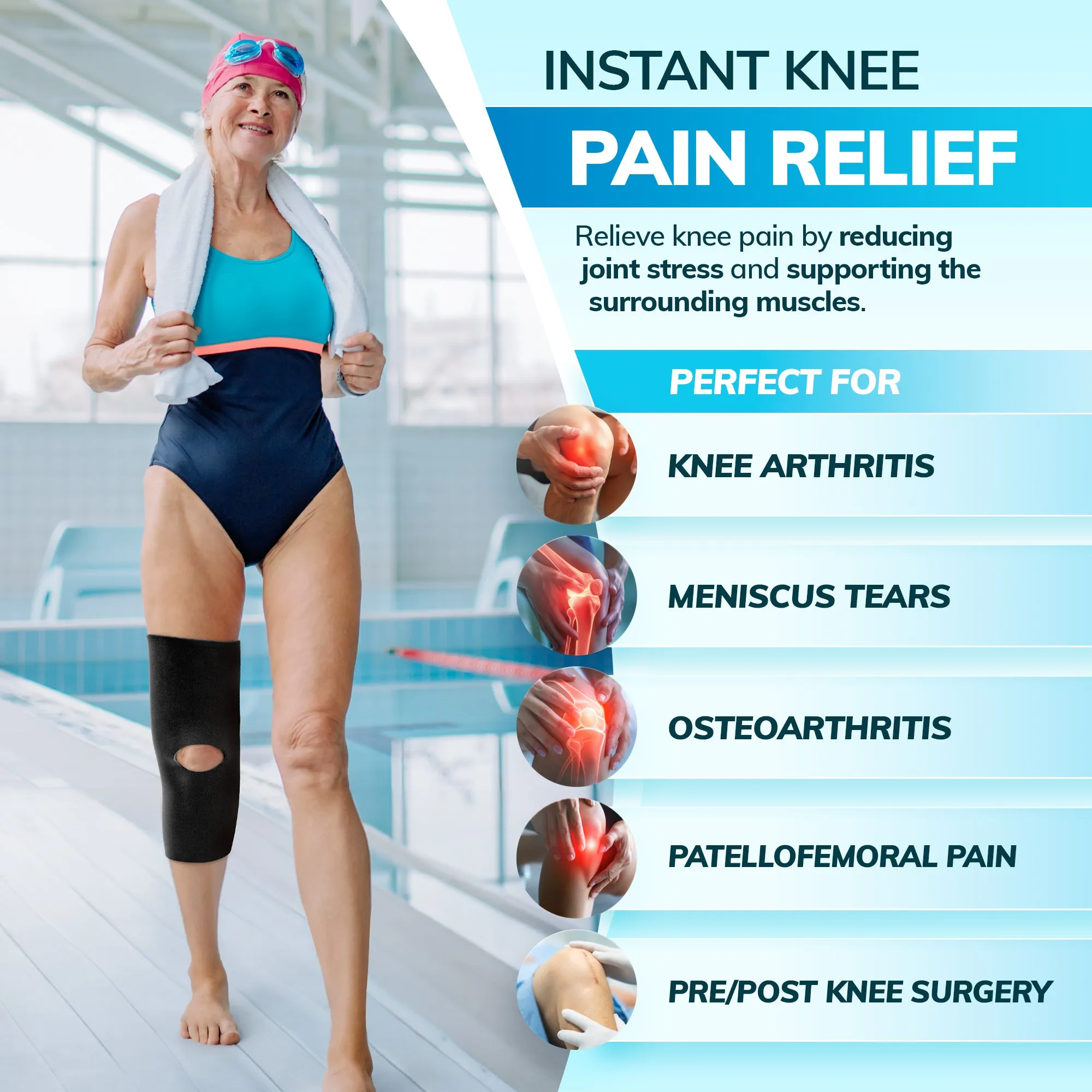 Neoprene Open Patella / Open Back Athletic Knee Sleeve