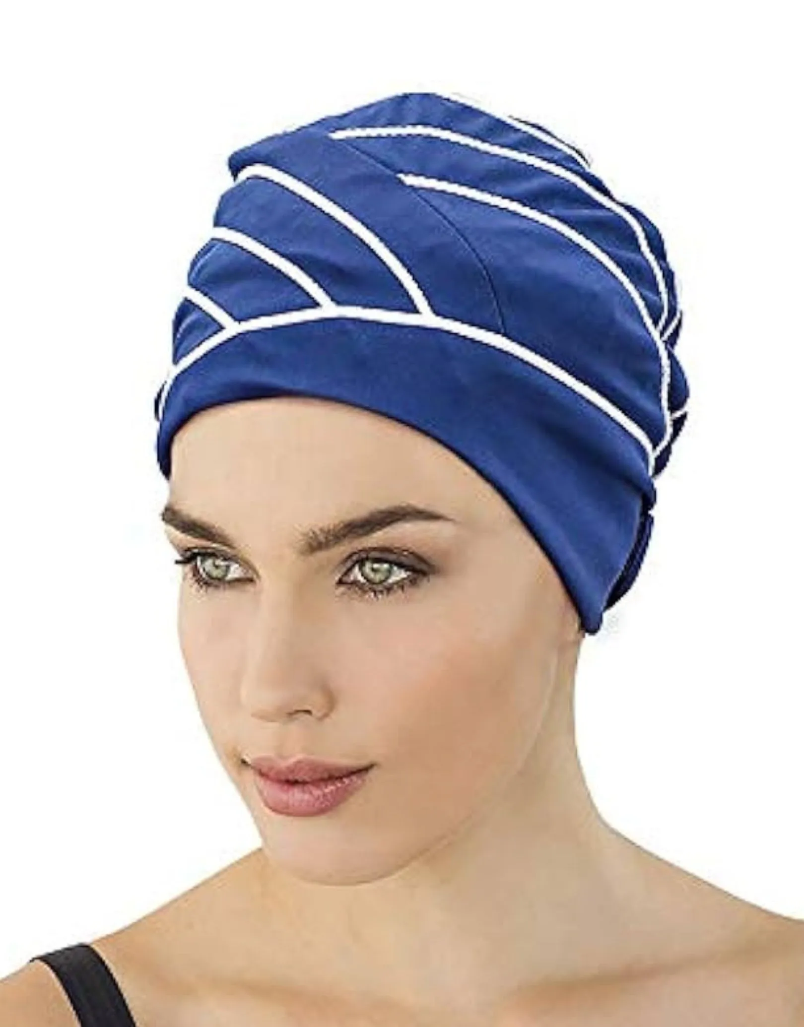 Piped Fabric Swim Cap