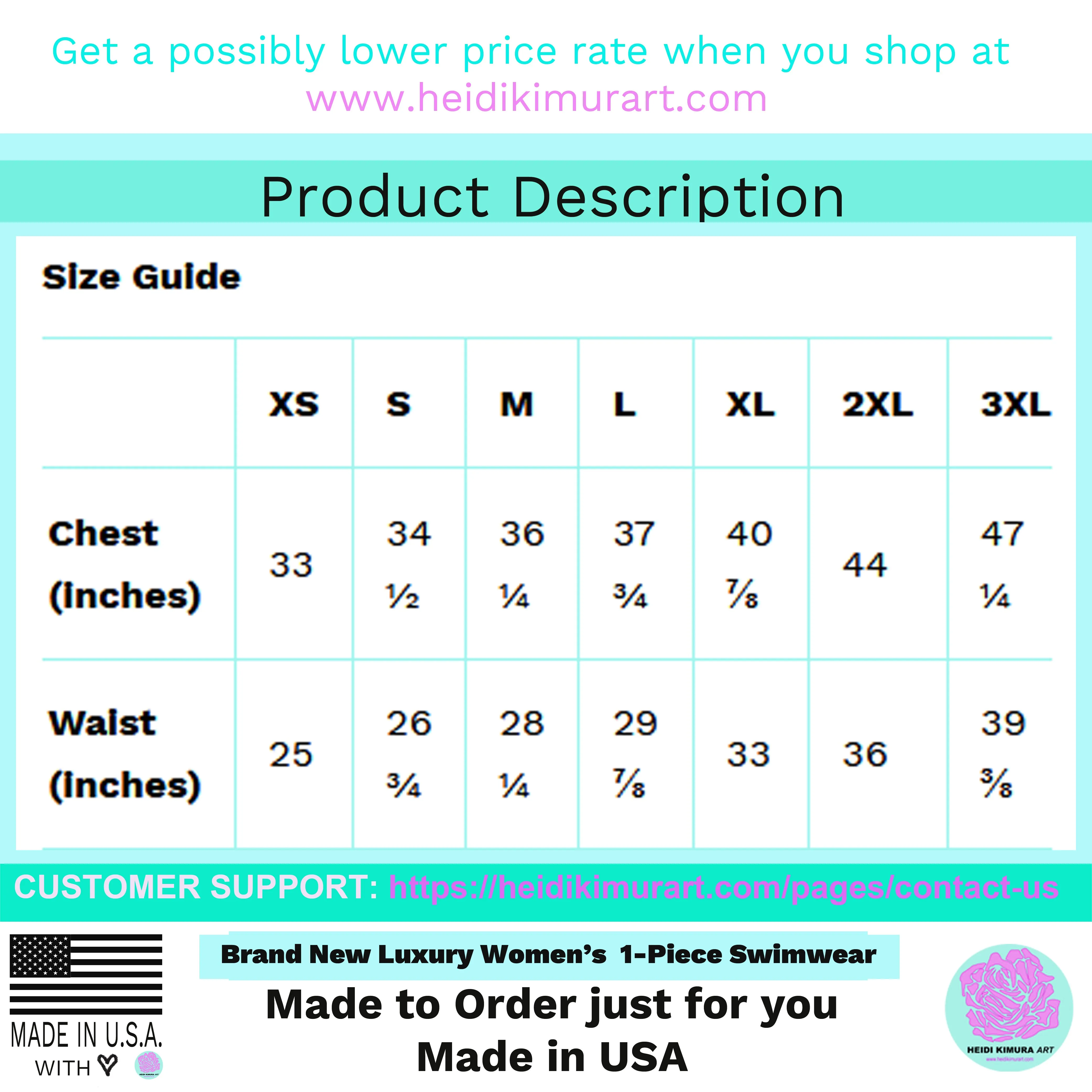 Red Floral Women's Swimwear, One-Piece Floral Print Luxury Swimsuit- Made in USA/EU
