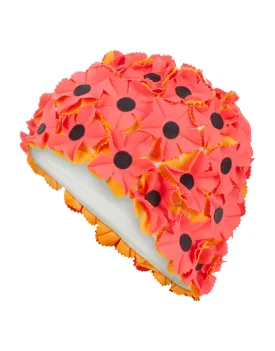 Rubber All Over Flower Swim Cap