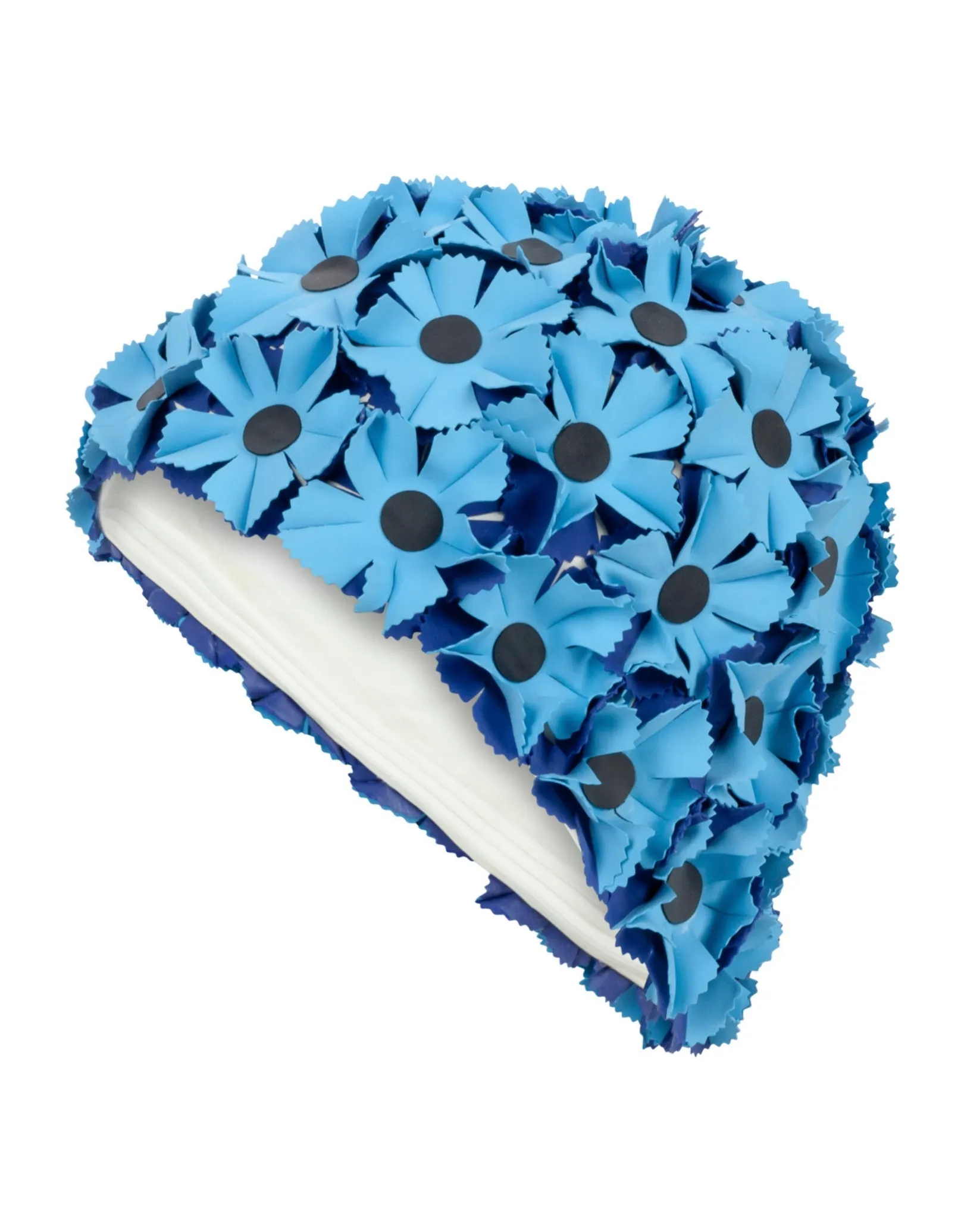 Rubber All Over Flower Swim Cap