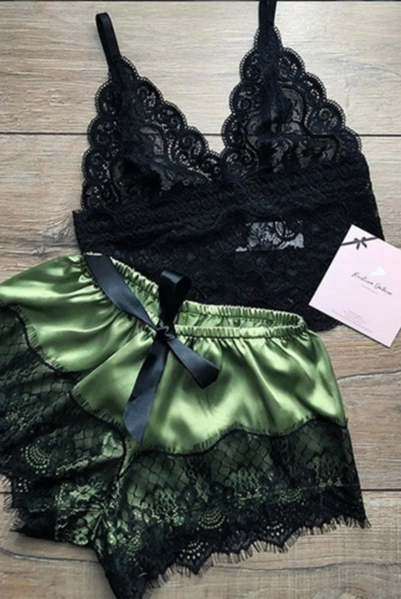 Sexy Fashion Lace Suspender Pajamas