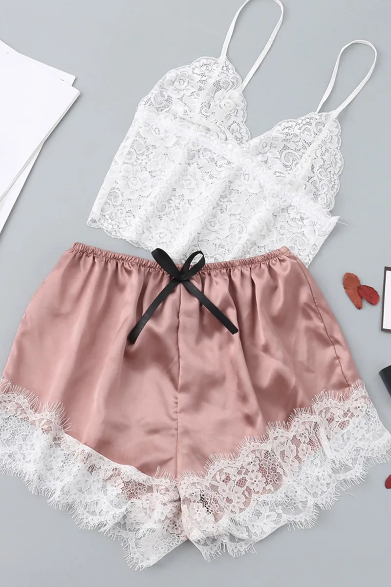 Sexy Fashion Lace Suspender Pajamas
