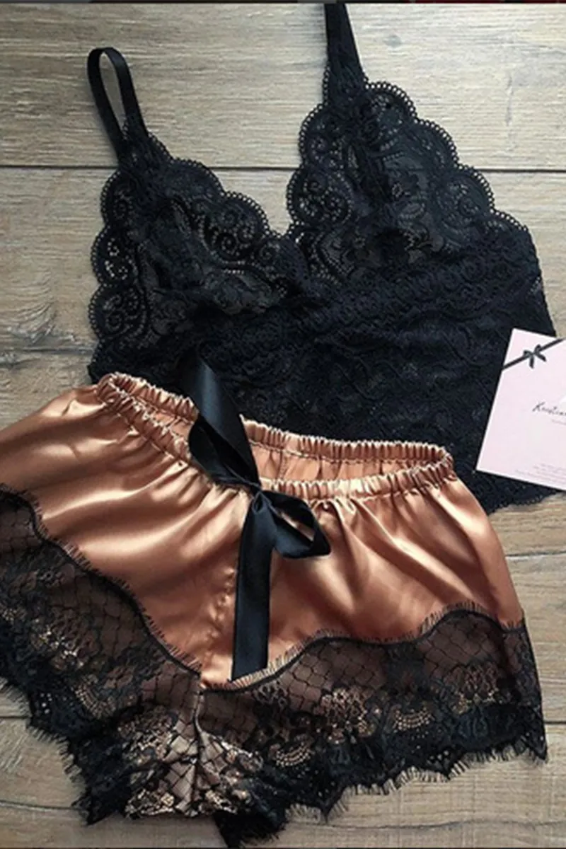 Sexy Fashion Lace Suspender Pajamas