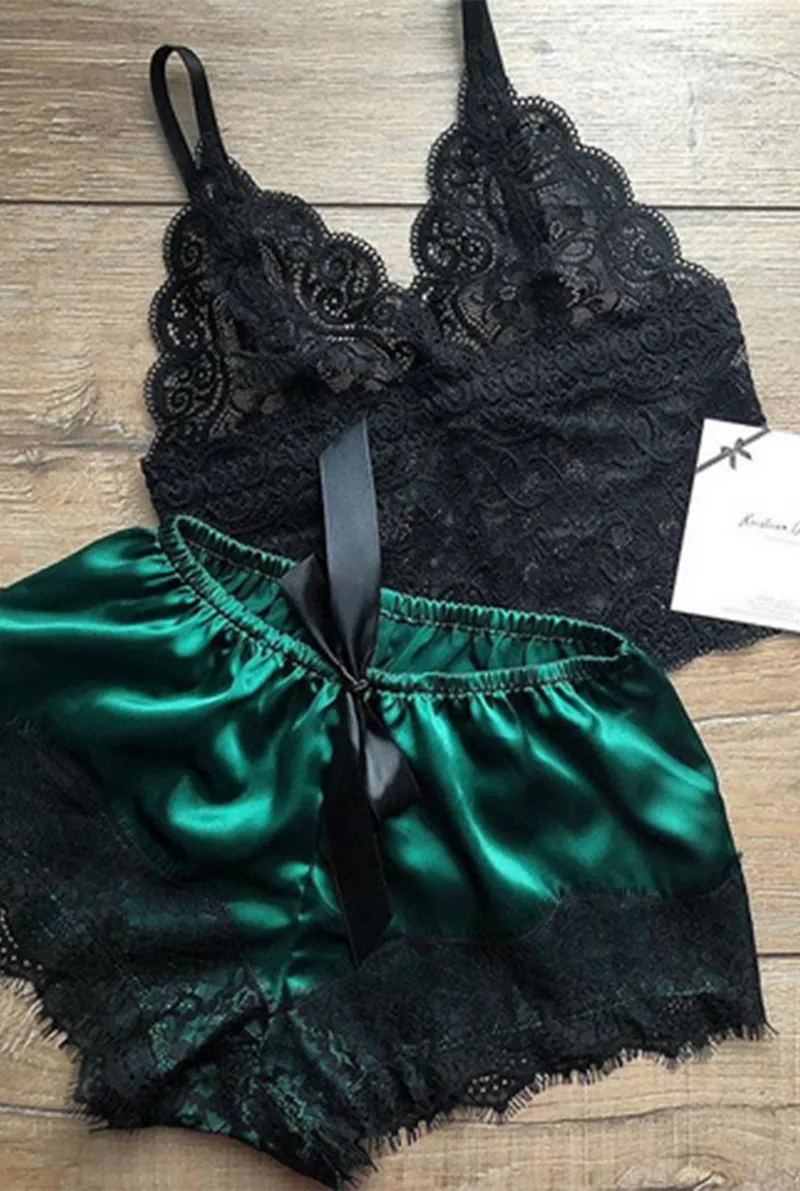 Sexy Fashion Lace Suspender Pajamas