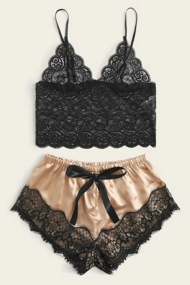 Sexy Fashion Lace Suspender Pajamas