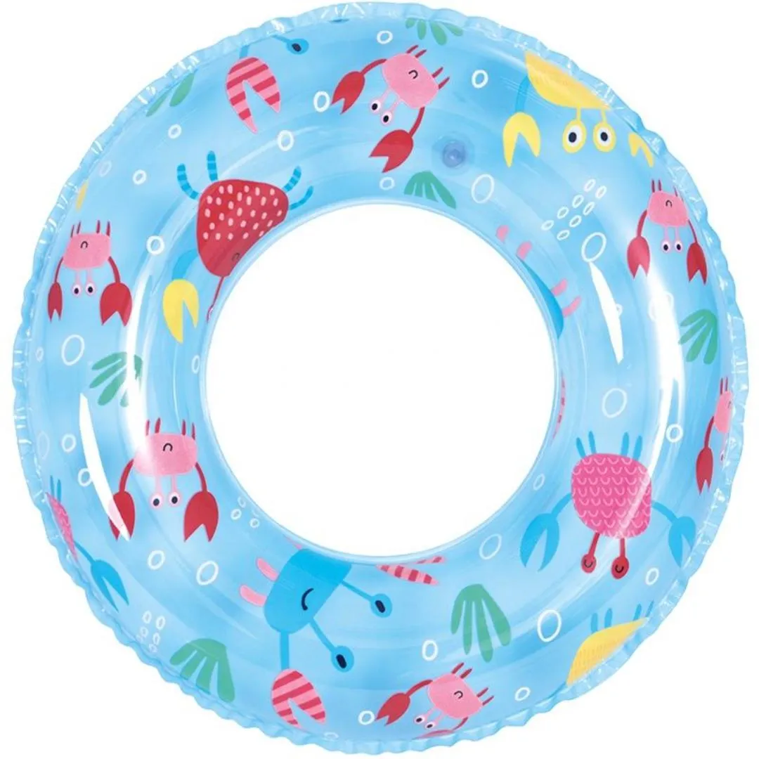 Sun Club Inflatable Swim Ring Floating Swimming Toys For Kids - 60 Cm - Multi Color