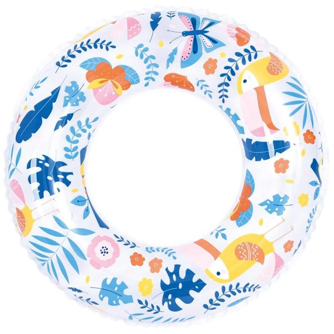Sun Club Inflatable Swim Ring Floating Swimming Toys For Kids - 60 Cm - Multi Color