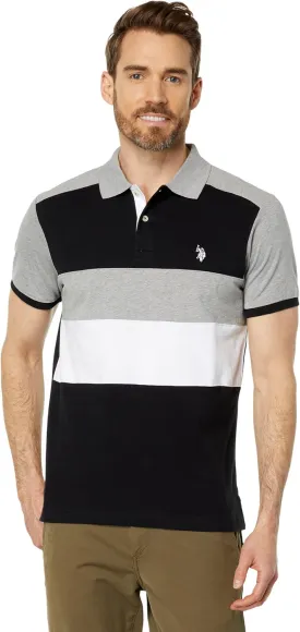 U.S. POLO ASSN. Slim Fit Chest Stripe Color-Block Polo