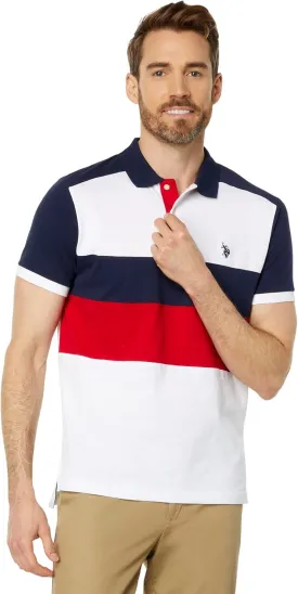 U.S. POLO ASSN. Slim Fit Chest Stripe Color-Block Polo