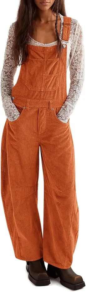 Yousify Overalls for Women Loose Fit Wide Leg One Piece Jumpsuits Casual Fleece Bib Overall with Pockets S-2XL