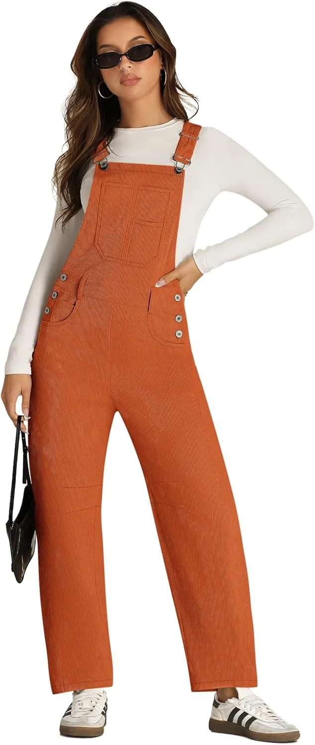 Yousify Overalls for Women Loose Fit Wide Leg One Piece Jumpsuits Casual Fleece Bib Overall with Pockets S-2XL