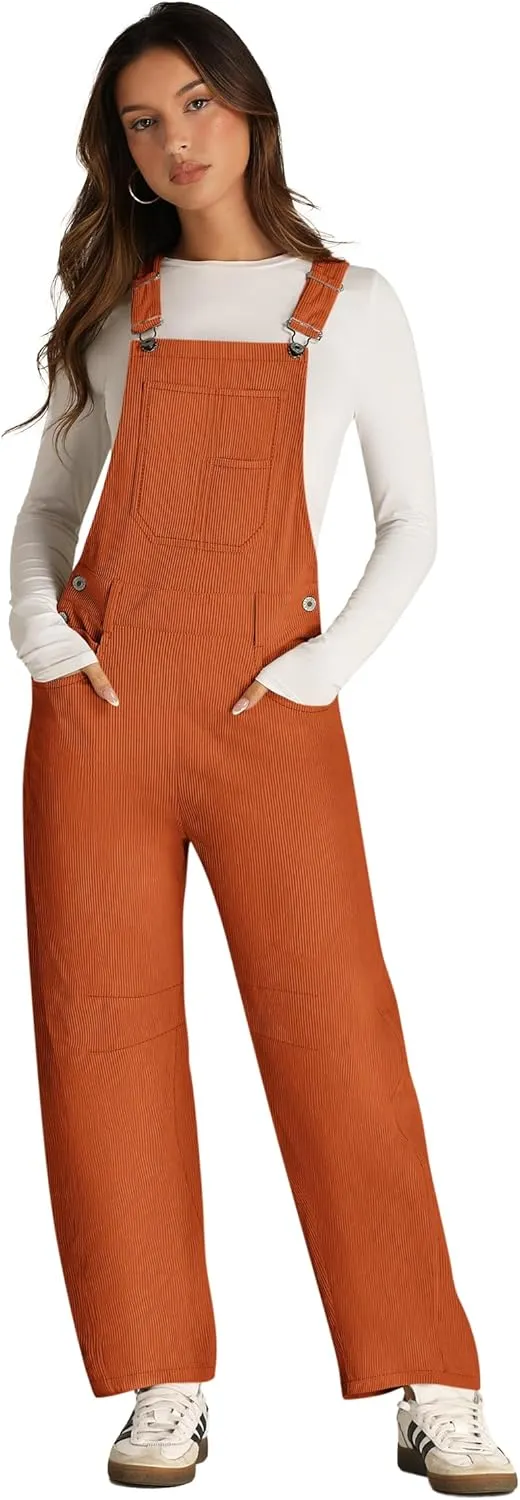 Yousify Overalls for Women Loose Fit Wide Leg One Piece Jumpsuits Casual Fleece Bib Overall with Pockets S-2XL
