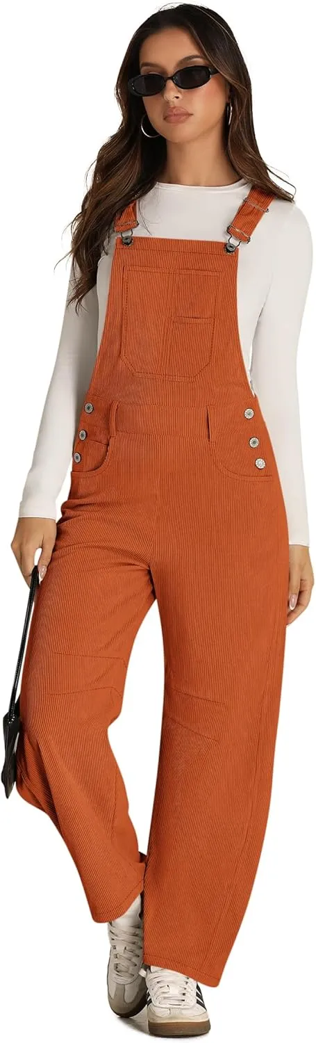 Yousify Overalls for Women Loose Fit Wide Leg One Piece Jumpsuits Casual Fleece Bib Overall with Pockets S-2XL